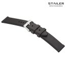 Stailer Premium Kautschuk Uhrenarmband Modell CS48 schwarz 22 mm