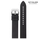 Stailer Easy-Klick Premium Kautschuk Uhrenarmband Modell CS48 schwarz 20 mm