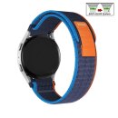 Elastic Easy-Klick Klett Uhrenarmband Modell Bronco blau-blau-orange 20 mm