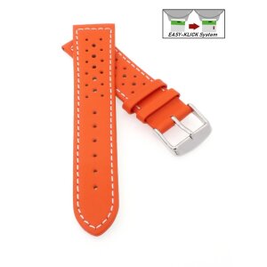 Softleder Easy-Klick Uhrenarmband Modell Sportiva orange 16 mm