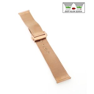 Easy-Klick Milanaise-Mesh Uhrenarmband Modell Biel rosegold 22 mm, komp. Omega
