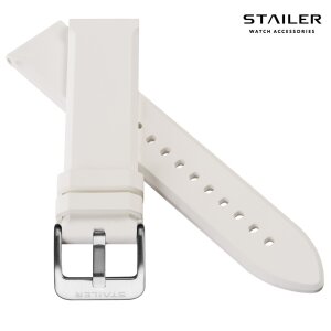 Stailer Premium Kautschuk Uhrenarmband Modell CS48 weiß 22 mm