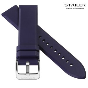 Stailer Premium Kautschuk Uhrenarmband Modell CS48 blau 18 mm