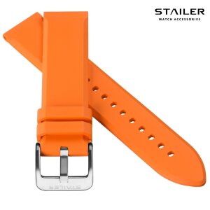 Stailer Premium Kautschuk Uhrenarmband Modell CS48 orange 22 mm