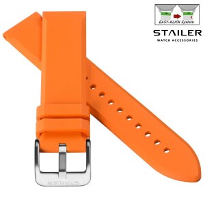 Stailer Easy-Klick Premium Kautschuk Uhrenarmband Modell CS48 orange 22 mm