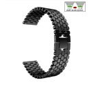 Edelstahl Easy-Klick Wabenmuster Uhrenarmband Modell Frankfurt schwarz 20 mm