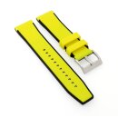 Easy-Klick Premium Silikon Uhrenarmband Modell Almerico gelb-schwarz 20 mm