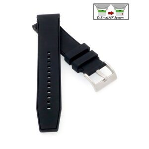 Easy-Klick Premium Silikon Uhrenarmband Modell Almerico schwarz 26 mm