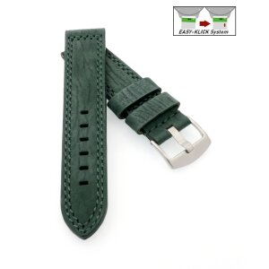 Easy-Klick Leder Uhrenarmband Modell Canyon wasserfest grün 22 mm