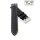 Easy-Klick Sattelleder Flieger-Uhrenarmband mit Nieten Modell Storch schwarz 22 mm