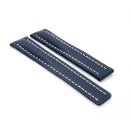 Glattleder Uhrenarmband Modell Tago blau 22/18 mm komp. TAG Heuer Faltschließe