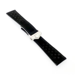 Rallye-Veloursleder Uhrenarmband Modell Heuer-FS-S schwarz 20/18 mm, kompatibel TAG Heuer
