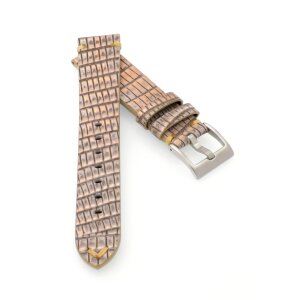 Eidechsen-Struktur Uhrenarmband Modell Juno-1 beige-rose 20 mm