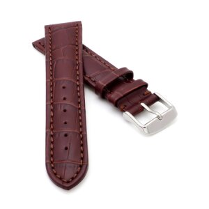 Alligator Uhrenarmband Modell Louisiana-XL mocca-TiT 18 mm, extralang