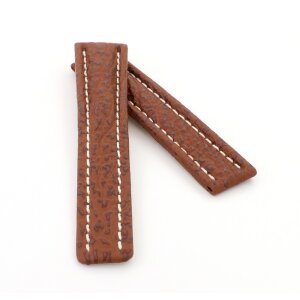 Echt Haifisch Uhrenarmband Modell Tago cognac 20/18 mm komp. TAG Heuer Faltschließe