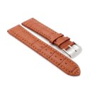 Alligator Uhrenarmband Modell Louisiana-XL cognac-TiT 18 mm, extralang