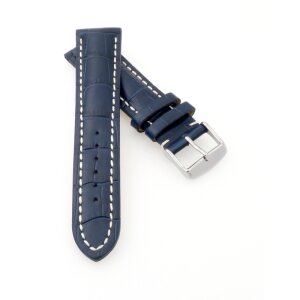 Alligator Uhrenarmband Modell Solothurn navy-blau 18 mm