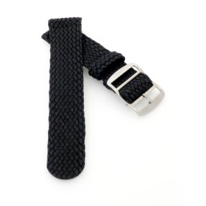 Perlon Uhrenarmband Modell Pacific-S schwarz 20 mm