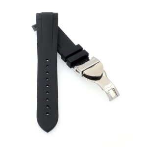 Premium Kautschuk Uhrenarmband Modell Bay-FS-S schwarz 22 mm, komp. Tudor