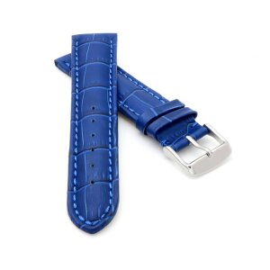 Alligator Uhrenarmband Modell Louisiana-XL blau-TiT 20 mm, extralang