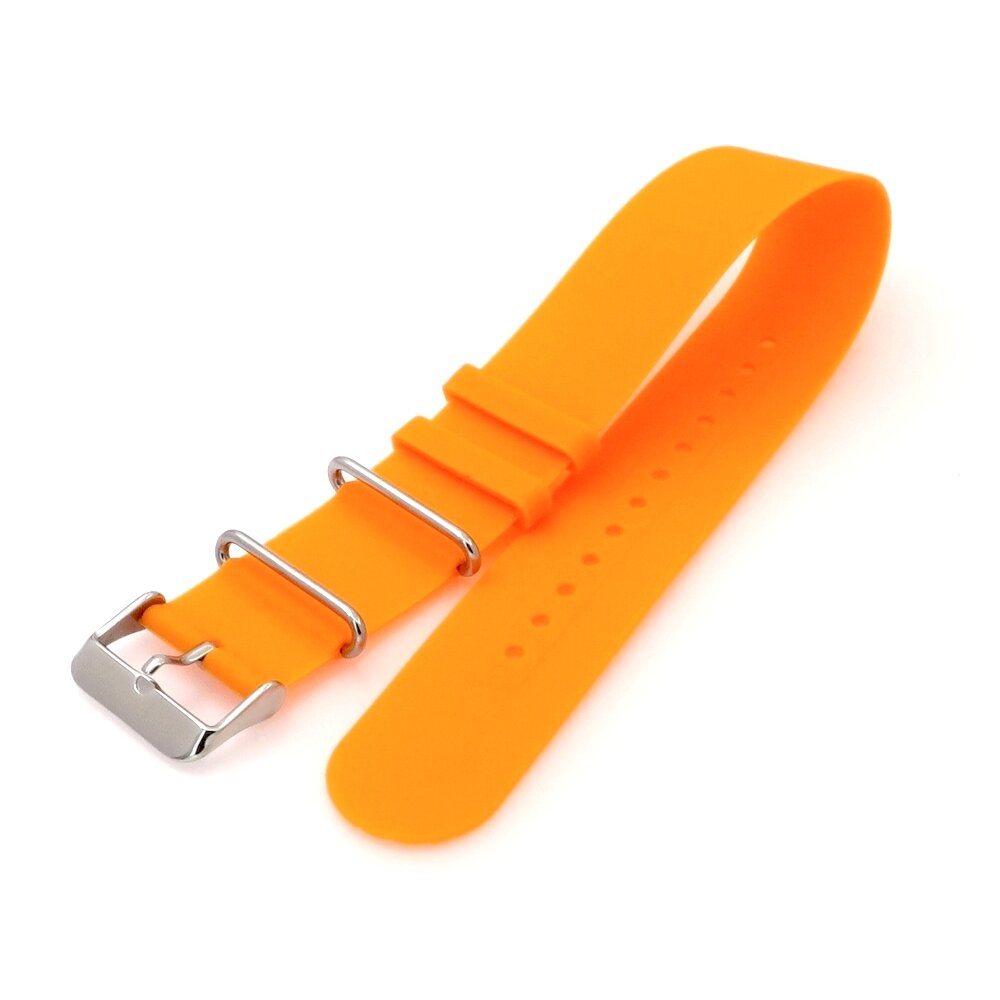 Nato Silikon Uhrenarmband Modell Naflex orange 20 mm Nato Strap Uhr