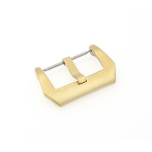 Massive Bronze Breitdornschließe Modell Aldo-PR gold gebürstet, 22 mm