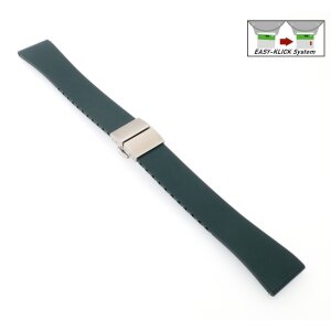 Easy-Klick Premium FKM-Kautschuk Uhrenarmband Modell Rostock grün 18 mm