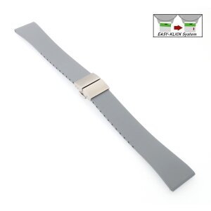 Easy-Klick Premium FKM-Kautschuk Uhrenarmband Modell Rostock grau 20 mm