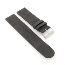 Feinstes Veloursleder Uhrenarmband Modell Tennessee-55 dunkel-grau 20 mm