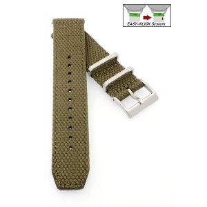 Easy-Klick Segeltuch-Canvas Textil Uhrenarmband Modell Top-Gear grün 22 mm