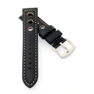 Vintage Rallye Uhrenarmband Modell Jülich schwarz 22 mm