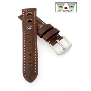 Easy-Klick Vintage Rallye Uhrenarmband Modell Jülich mocca 20 mm
