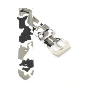 Camouflage Silikon Uhrenarmband Modell Italo weiß 20 mm, komp. Panerai