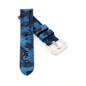 Camouflage Silikon Uhrenarmband Modell Italo blau 20 mm, komp. Panerai