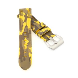 Camouflage Silikon Uhrenarmband Modell Italo gelb 22 mm, komp. Panerai