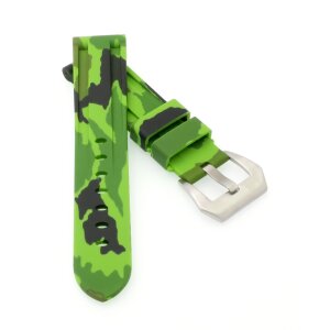 Camouflage Silikon Uhrenarmband Modell Italo hell-grün 24 mm, komp. Panerai