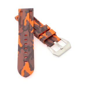 Camouflage Silikon Uhrenarmband Modell Italo orange 24 mm, komp. Panerai