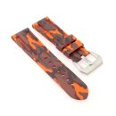 Camouflage Silikon Uhrenarmband Modell Italo orange 24 mm, komp. Panerai