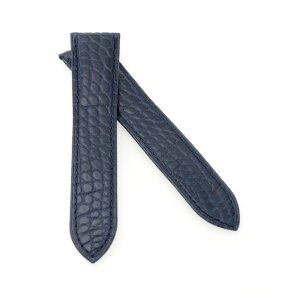 Echt Alligator Ersatz-Uhrenarmband für Cartier Tank Modell CT33 blau 17/16 mm für Faltschließe