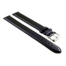 Superlanges Easy-Klick Kalbsleder Uhrenarmband Modell Buenos-XXXL schwarz 18 mm
