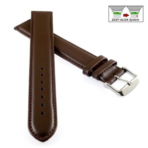 Superlanges Easy-Klick Kalbsleder Uhrenarmband Modell Buenos-XXXL mocca 22 mm