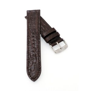 Echt Straußbein Uhrenarmband Modell Jimina mocca 19 mm, Handarbeit
