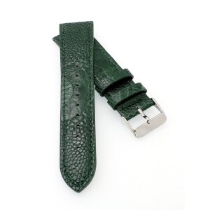Echt Straußbein Uhrenarmband Modell Jimina grün 19 mm, Handarbeit