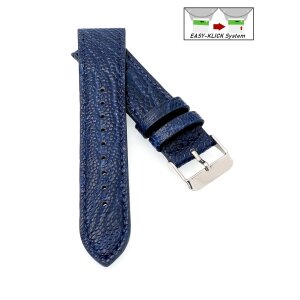 Easy-Klick echt Straußbein Uhrenarmband Modell Jimina blau 18 mm, Handarbeit