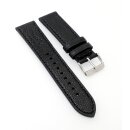 Easy-Klick echt Straußbein Uhrenarmband Modell Jimina schwarz 20 mm, Handarbeit
