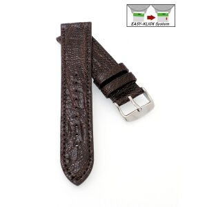 Easy-Klick echt Straußbein Uhrenarmband Modell Jimina mocca 21 mm, Handarbeit