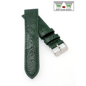 Easy-Klick echt Straußbein Uhrenarmband Modell Jimina grün 21 mm, Handarbeit