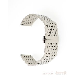 Multifunktional Edelstahl Uhrenarmband Modell Igis-S silber 20 mm