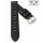 Easy-Klick Biker Kalbsleder Uhrenarmband schwarz 18 mm, extralange Ausführung