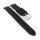 Easy-Klick Biker Kalbsleder Uhrenarmband schwarz 20 mm, extralange Ausführung